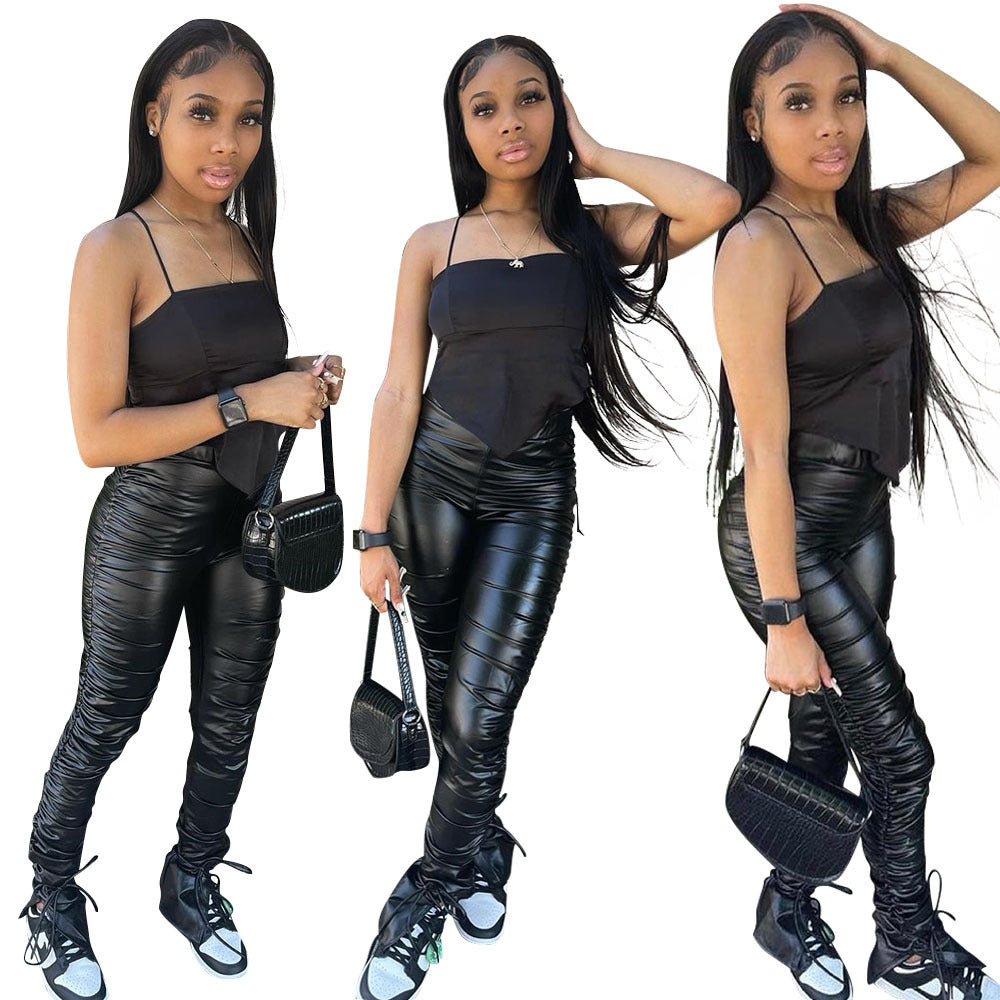 Leggings Chic und Stil en cuir synthétique élégant pour femmes