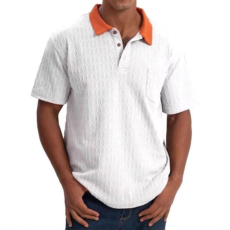 Polo de loisirs structuré pour homme avec col contrasté Chic und Stil