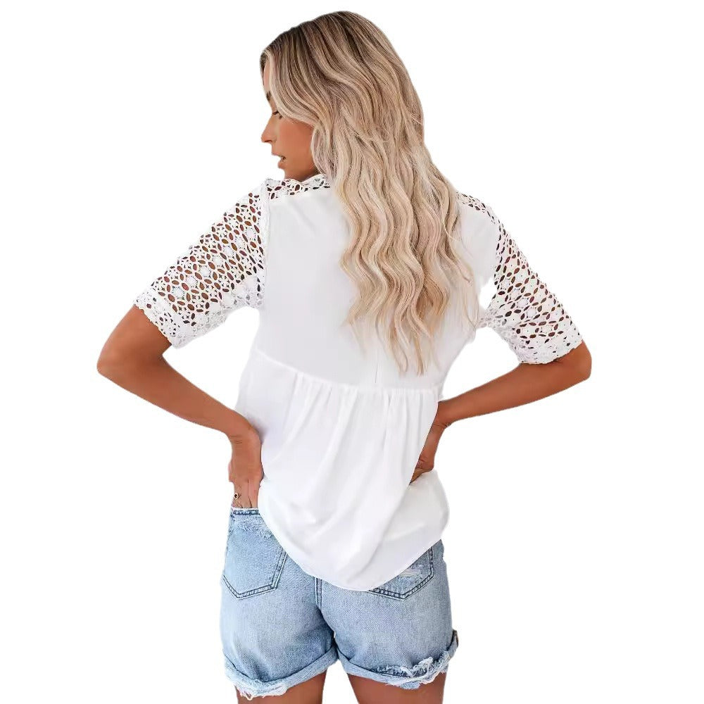 Blouse élégante pour dames avec détail en dentelle Chic und Stil