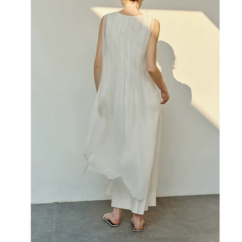 Robe Maxi Élégante en Chiffon pour Femme avec Détail Drapé Chic und Stil