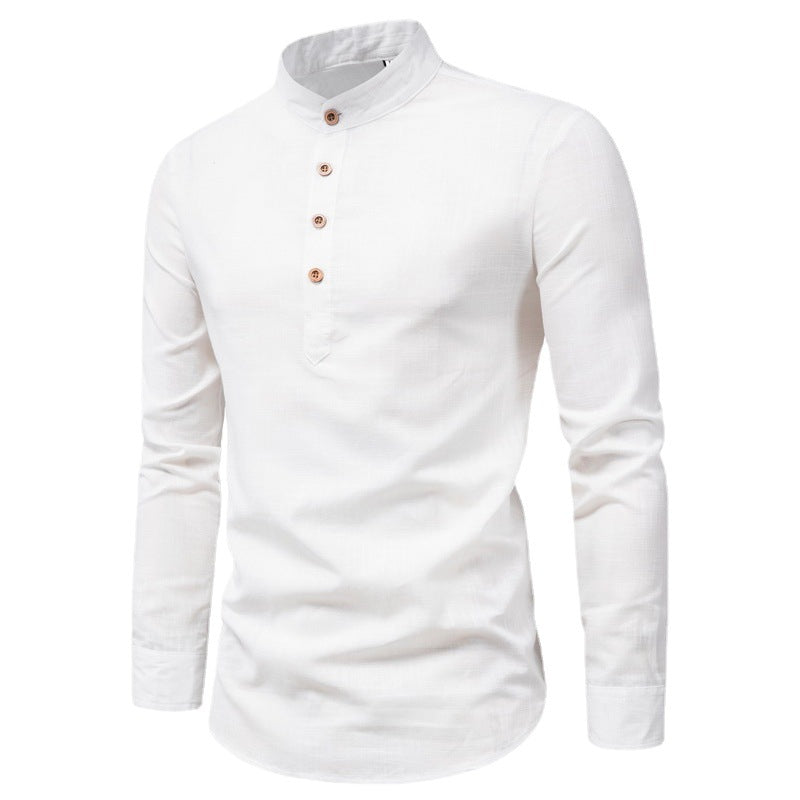 Chemise à manches longues pour hommes avec décolleté Henley et patte de boutonnage décorative Chic und Stil