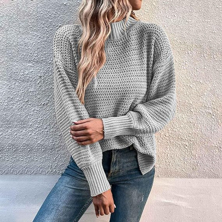 Pull en maille à col haut et motif structuré pour femmes Chic und Stil