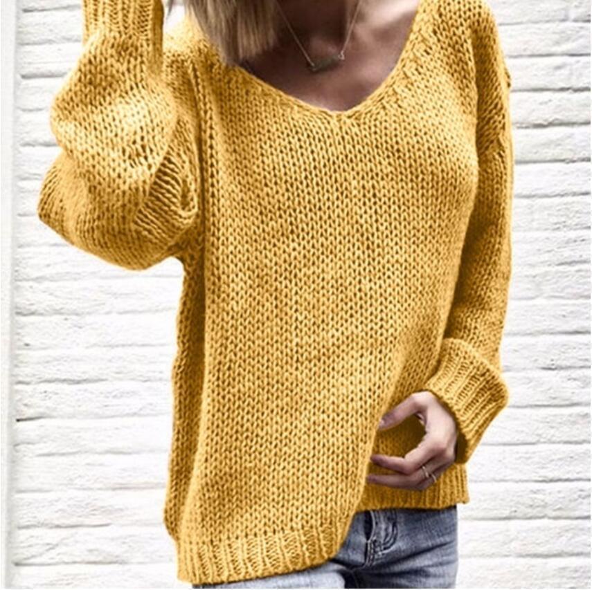 Pull V en gros pour femmes avec coupe décontractée et tissu texturé Chic und Stil
