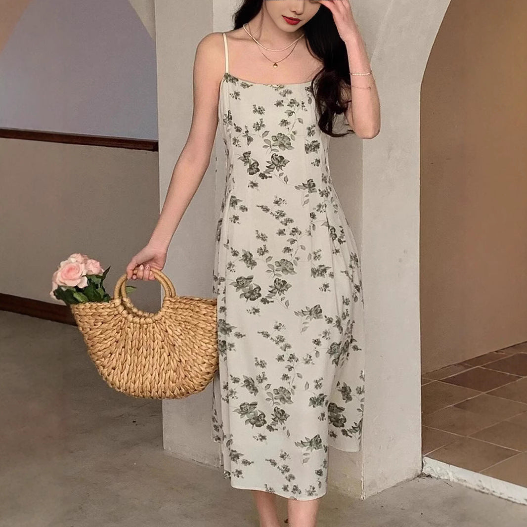 Robe midi A-ligne à fleurs pour femmes Chic und Stil