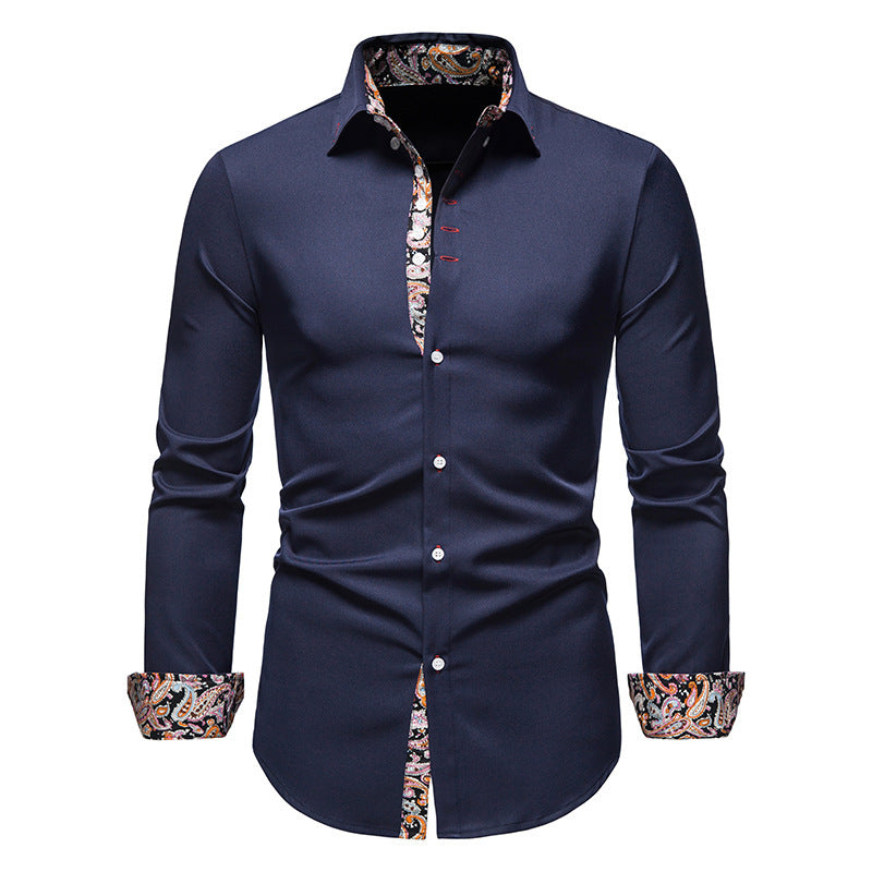 Chemise élégante à manches longues pour homme avec un motif paisley accrocheur Chic und Stil