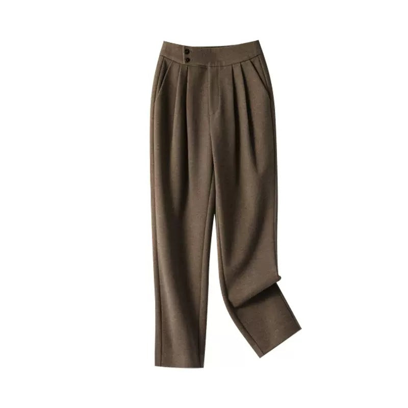 Pantalons plissés ajustés taille haute pour femmes Chic und Stil