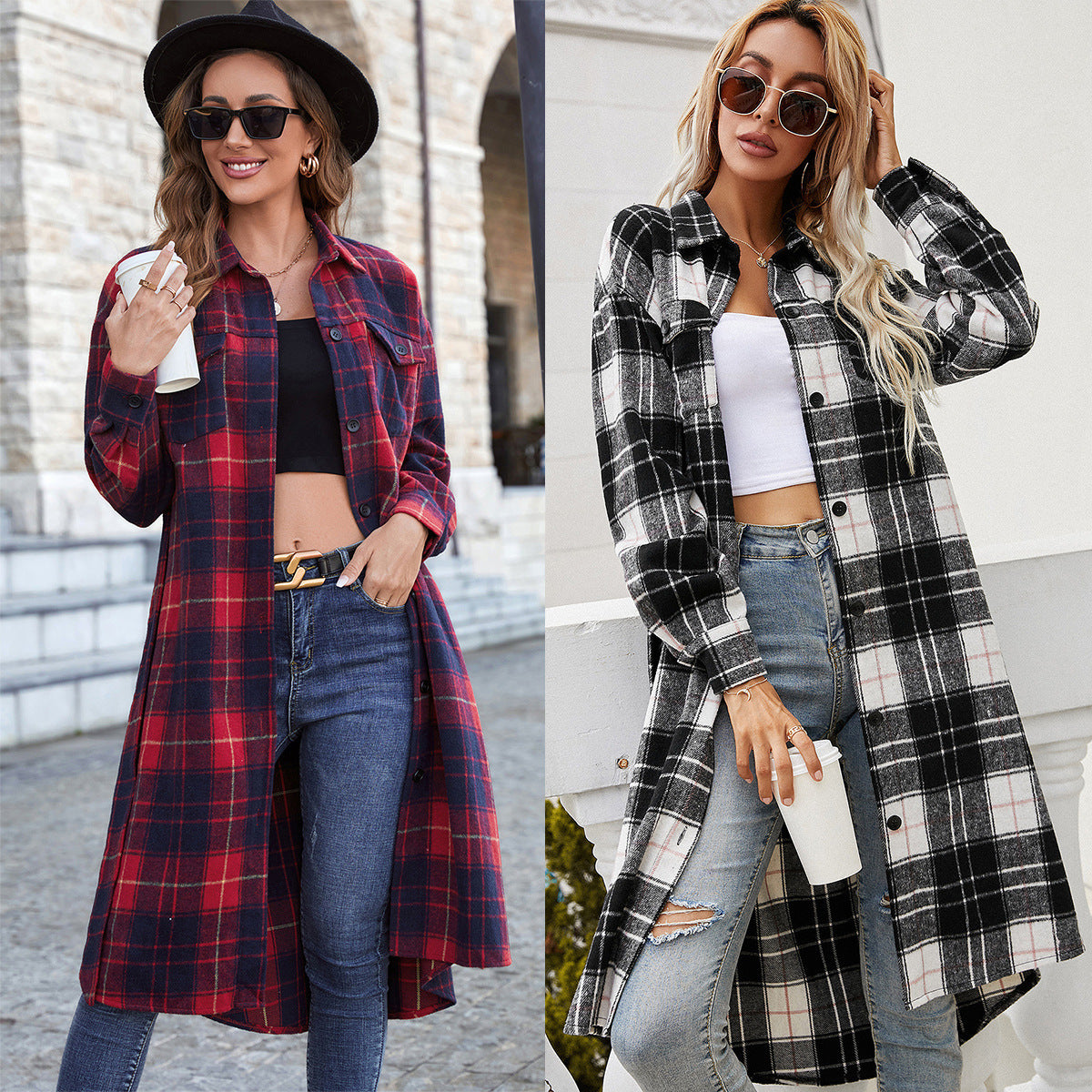 Chemise à manches longues en flanelle à motif écossais Chic und Stil