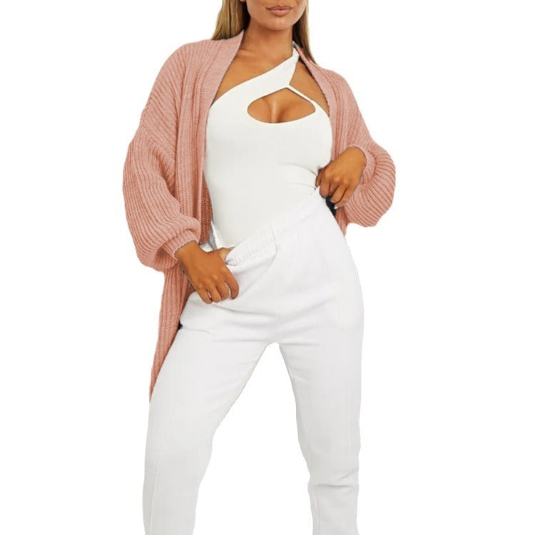 Cardigan tricot pour femmes avec décolleté en V profond et poches généreuses Chic und Stil