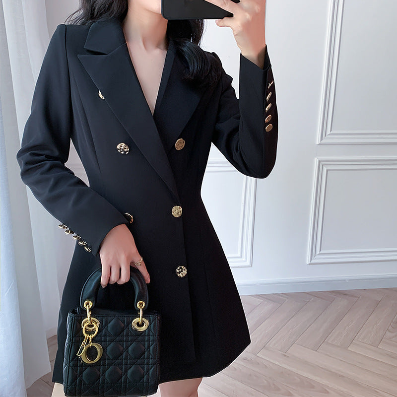 Robe blazer mini double boutonnage ajustée pour femmes Chic und Stil