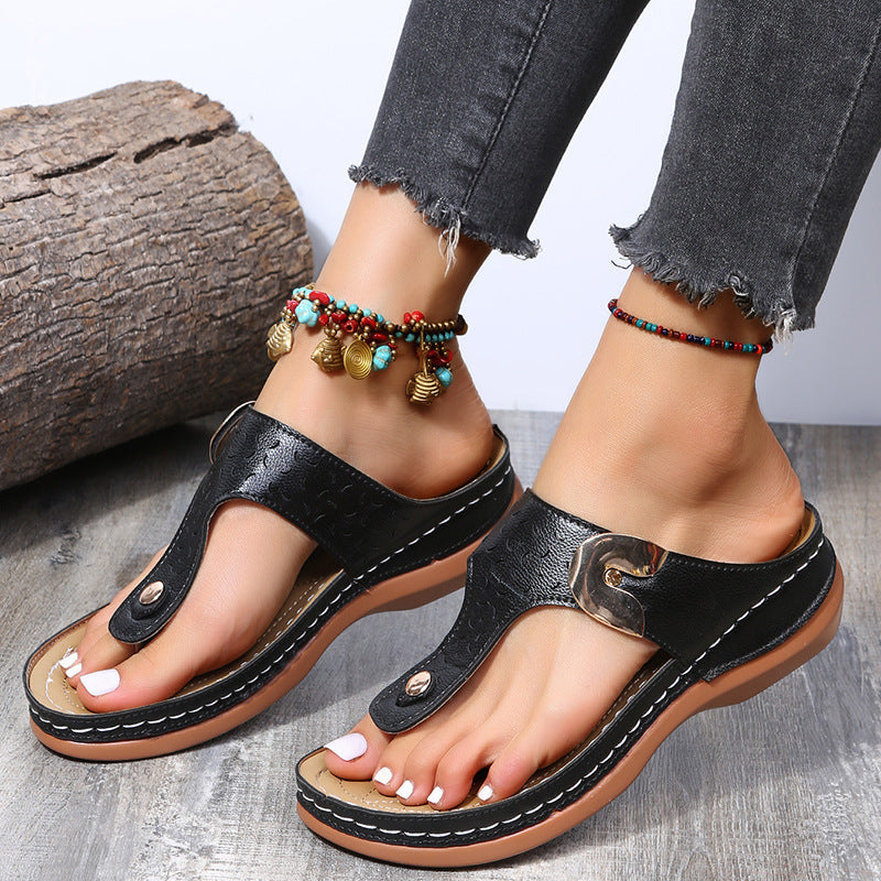 Sandales à lanières confortables pour femmes avec design de sangle à la mode Chic und Stil