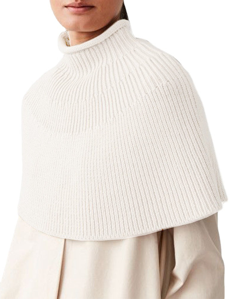Cape en tricot pour dames avec col montant et fine structure en rib Chic und Stil