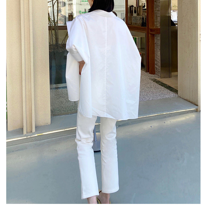 Pantalons en denim évasés taille haute pour femmes Chic und Stil