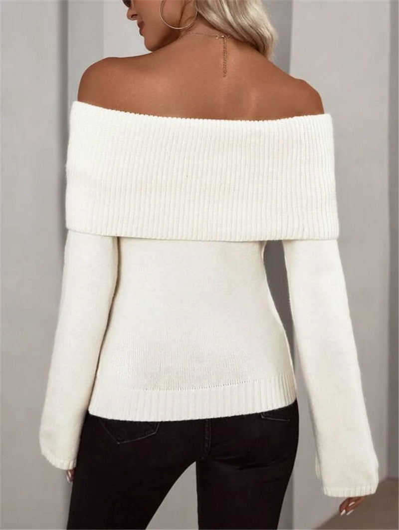 Dames Offshoulder-Tricot pull Chic und Stil