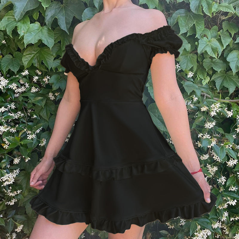 Robe femme décolletée à volants Chic und Stil