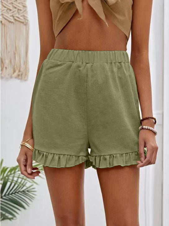 Shorts pour femmes avec ourlet froncé à enfiler Chic und Stil
