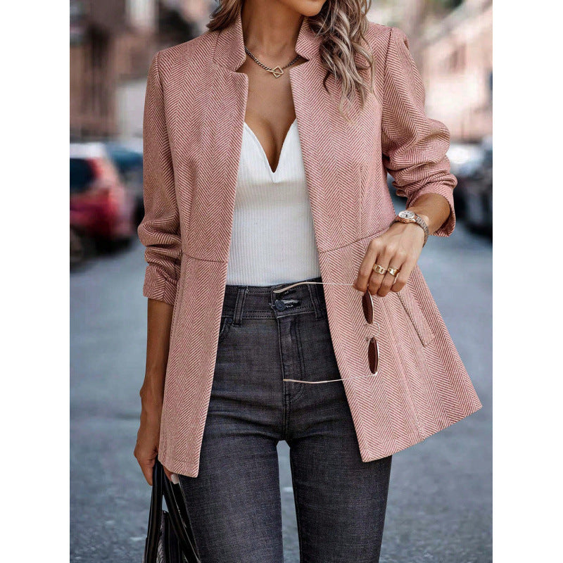 Blazer tendance matelassé pour femmes avec coupe décontractée et forme de col élégante Chic und Stil