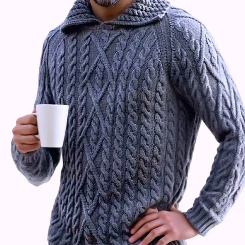 Pull à capuche en grosse maille pour hommes Chic und Stil