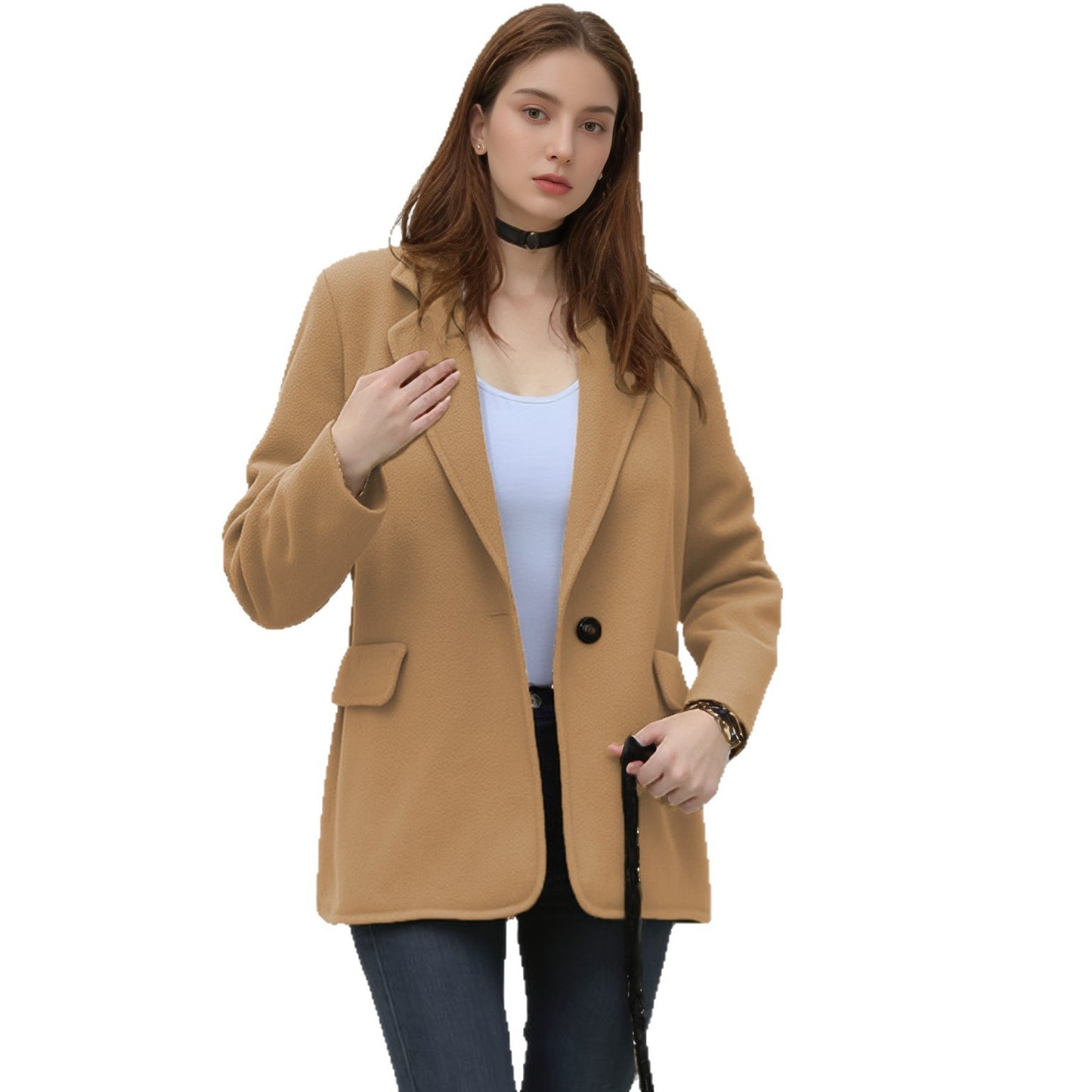 Blazer féminin à la mode avec une texture fine et des détails modernes Chic und Stil