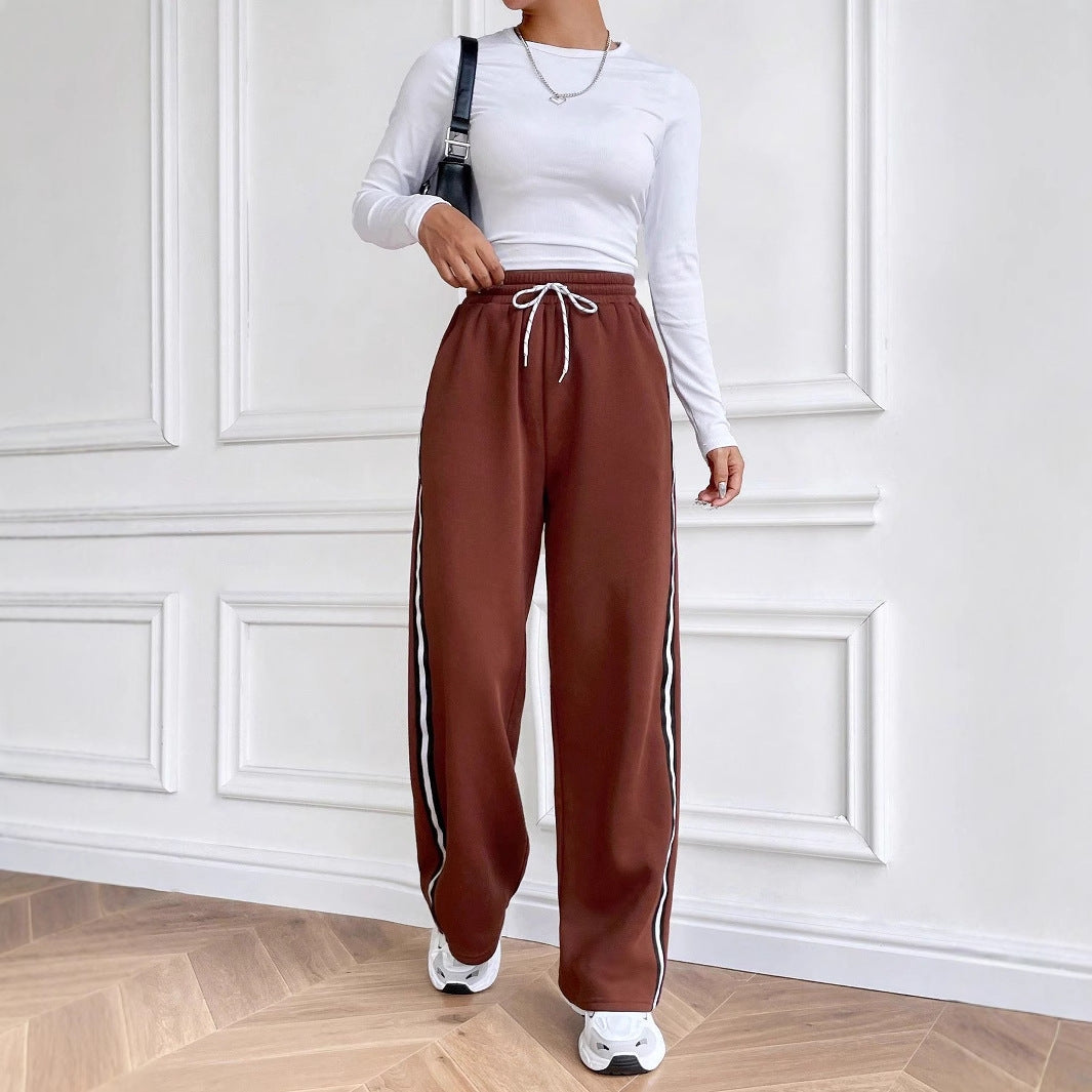 Pantalons de loisirs confortables pour femmes avec bande latérale Chic und Stil