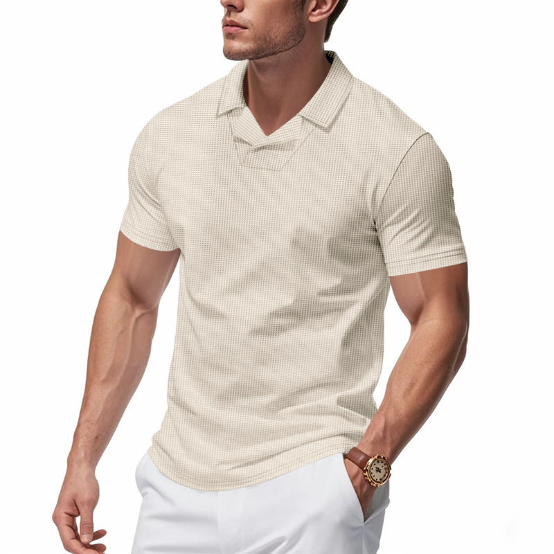 Chemise polo à manches courtes pour hommes avec design de structure moderne Chic und Stil