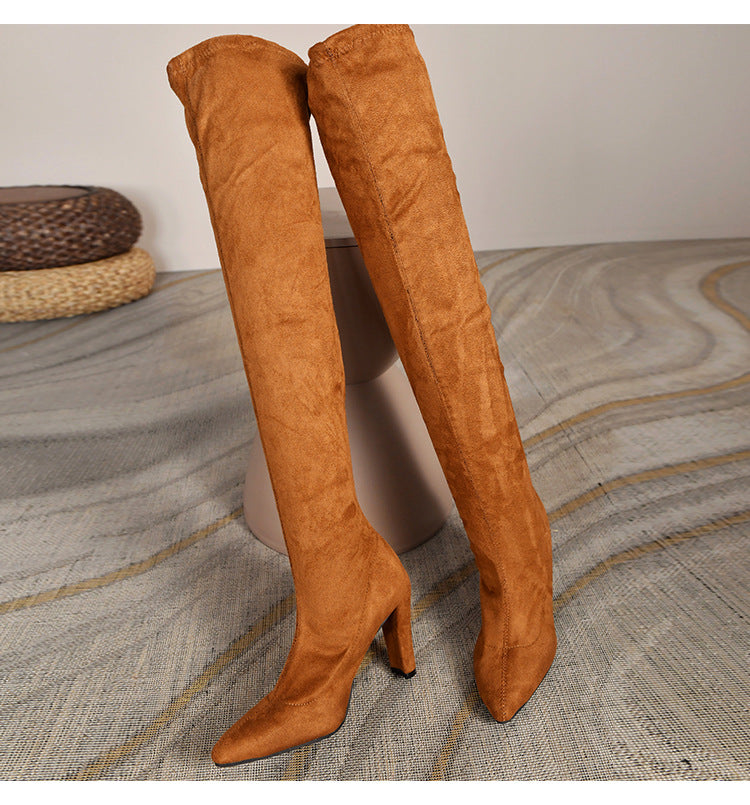 High boots for women with heels and elastic inserts Chic and Style