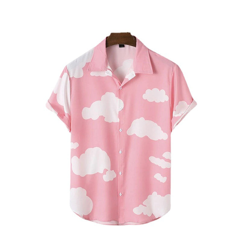 Chemise à manches courtes pour hommes avec motif nuages Chic und Stil