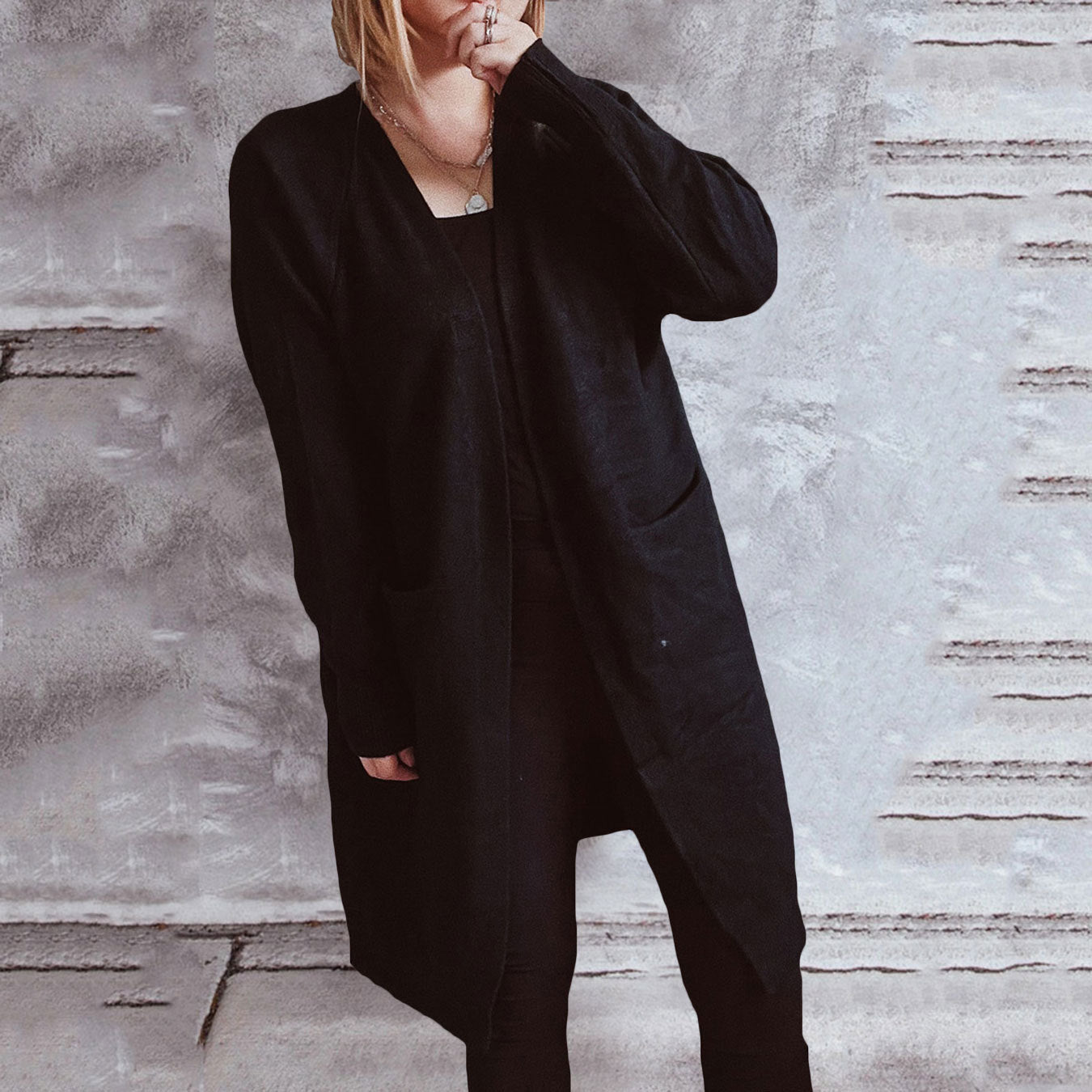 Cardigan en tricot décontracté pour femmes avec devant ouvert et poches pratiques Chic und Stil