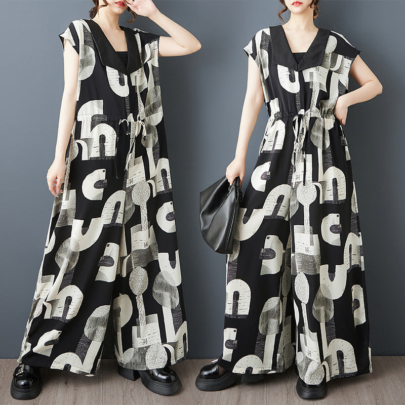 Robe Maxi Graphique Détente Femme Chic und Stil