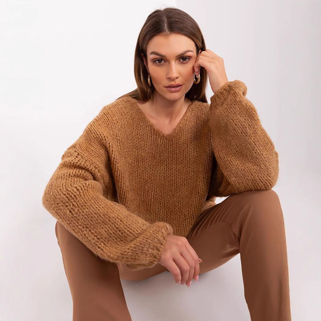 Pull en maille surdimensionné confortable pour dames avec des manches volumineuses et un design texturé Chic und Stil