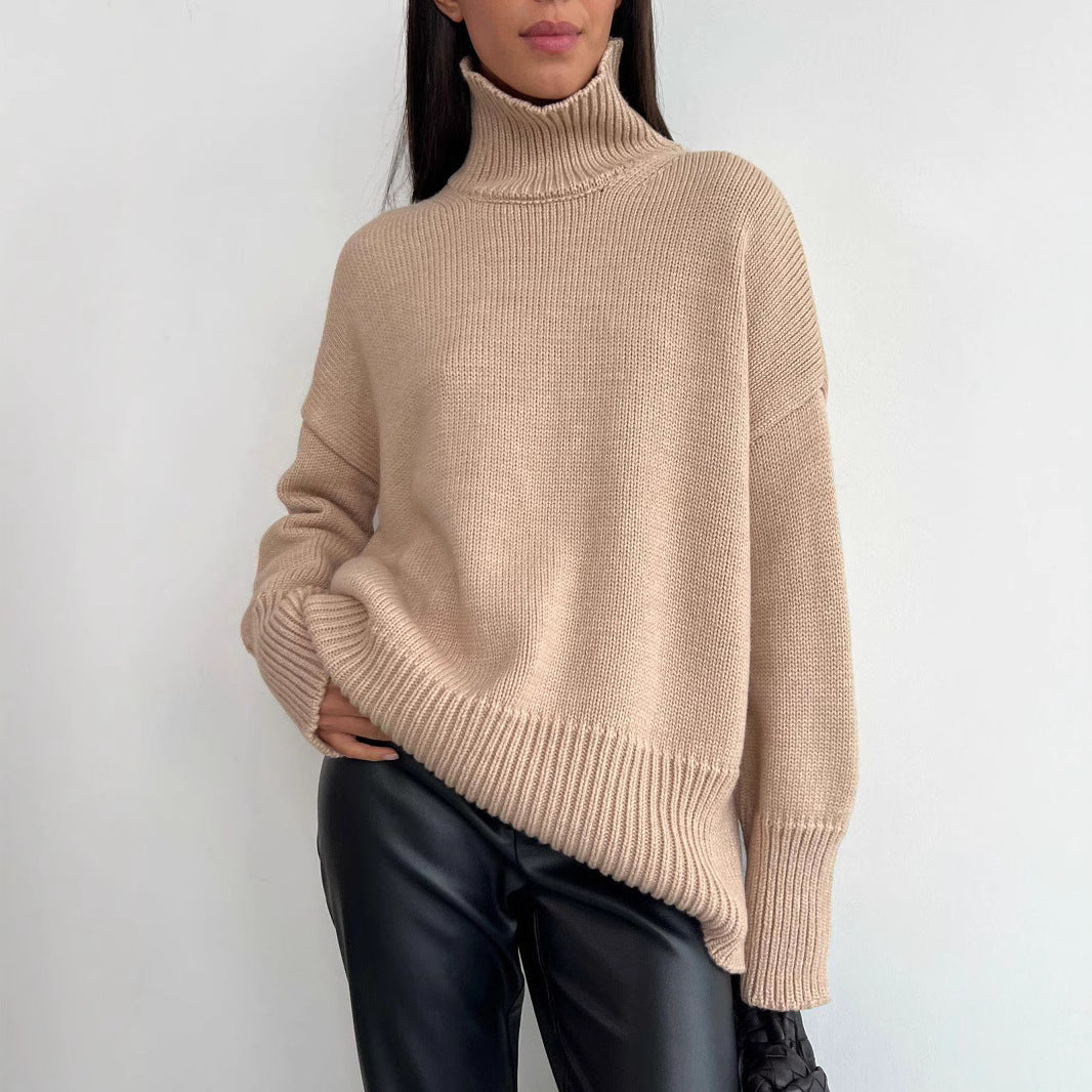 Pull à col roulé surdimensionné pour femmes en tricot doux Chic und Stil