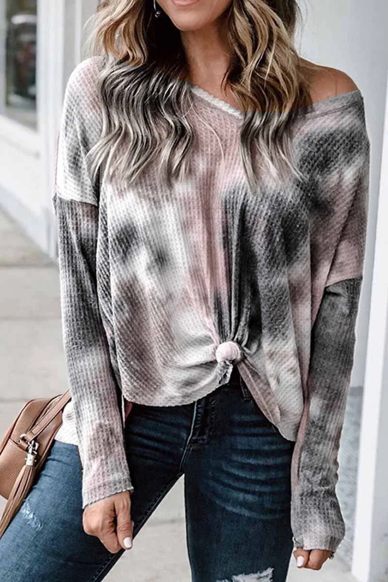 Haut décontracté à boutons pour femmes avec nœud latéral Chic und Stil