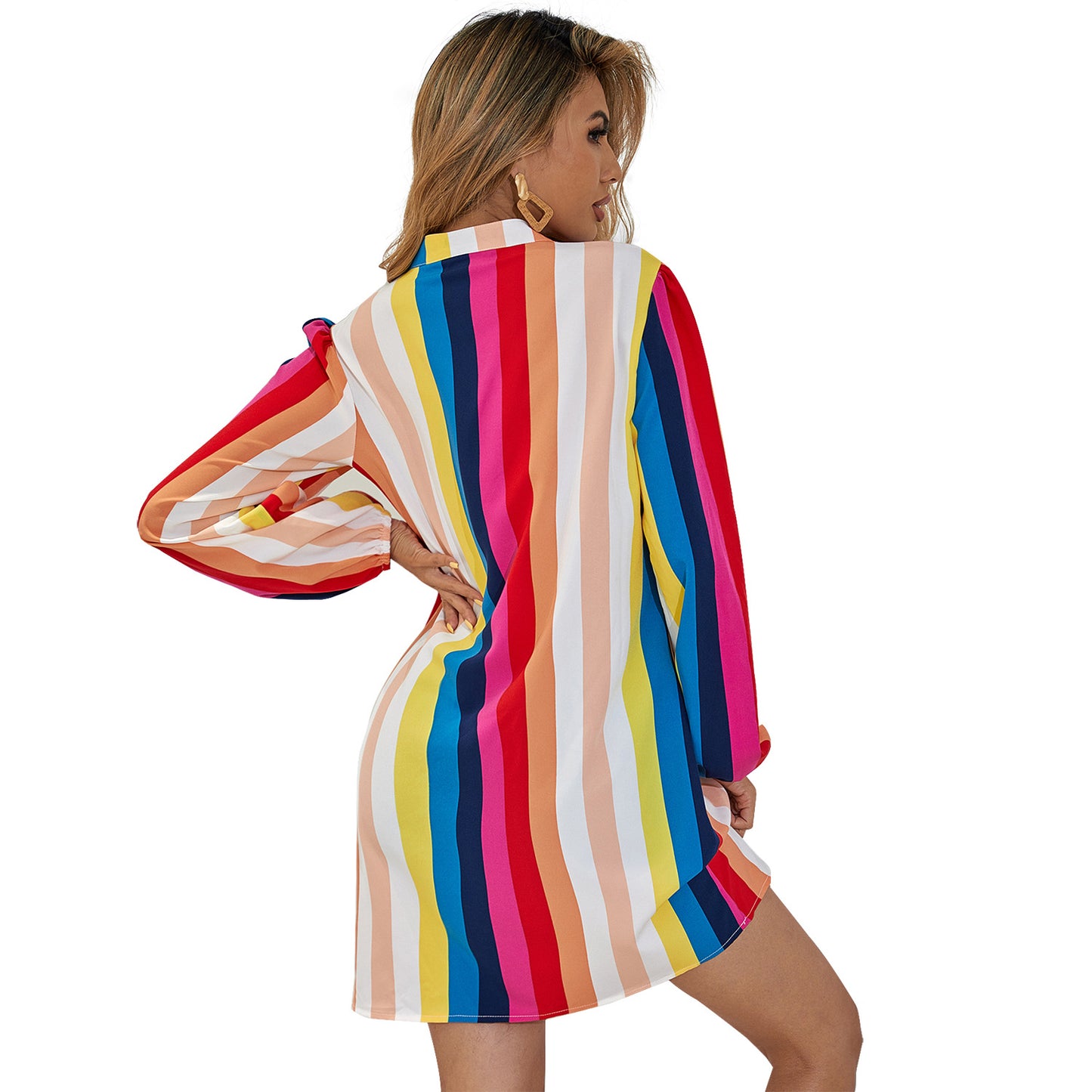 Robe portefeuille élégante pour femmes avec des pois scintillants et des manches longues Chic und Stil