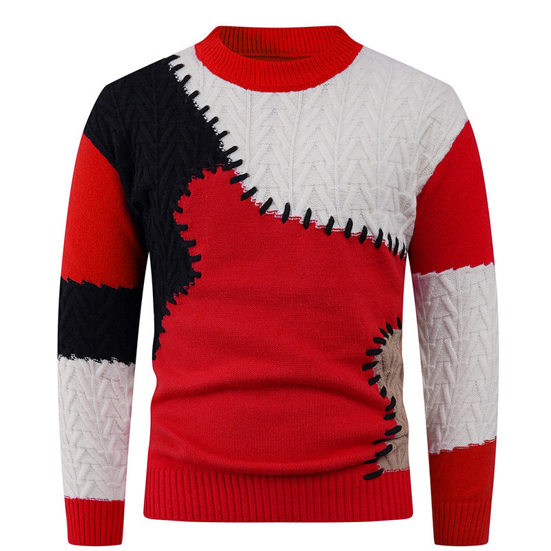 Pull mode pour homme avec un design patchwork unique Chic und Stil