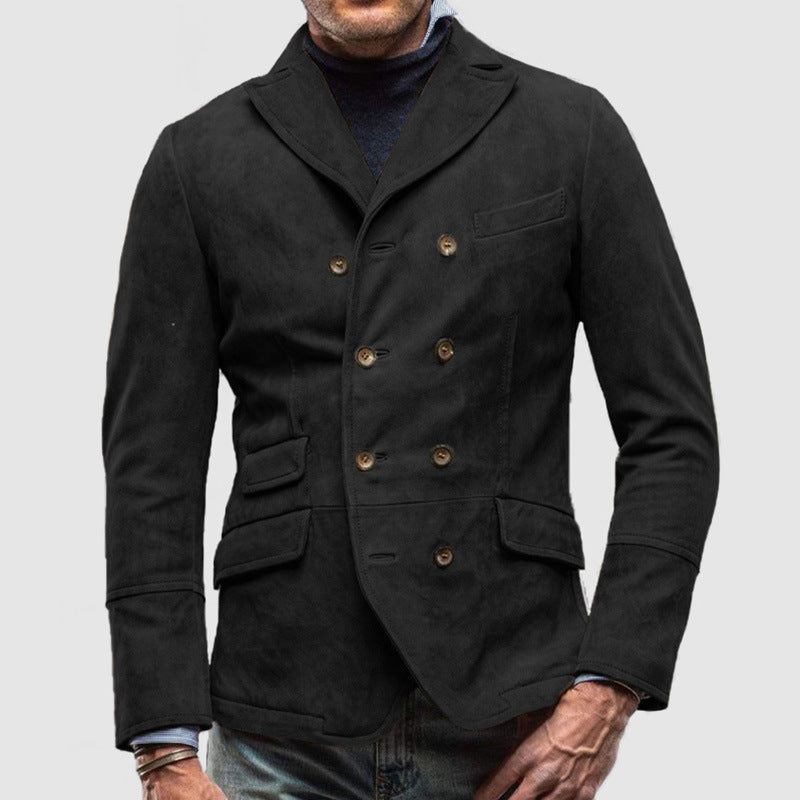 Blazer en daim élégant pour hommes avec double boutonnage et poches pratiques Chic und Stil
