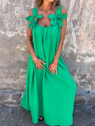 Robe maxi fluide pour femmes avec liens décoratifs aux épaules Chic und Stil