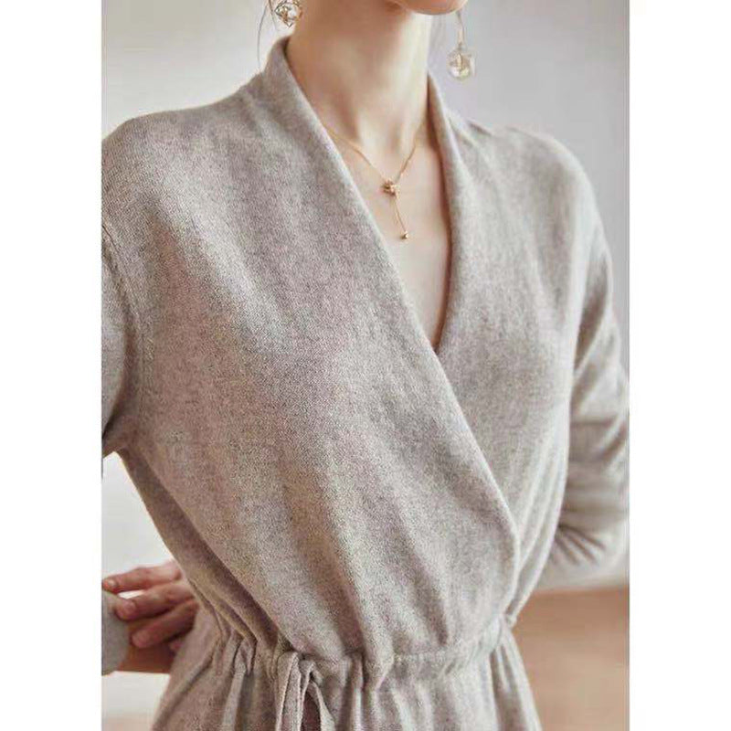 Robe midi enveloppante pour femme avec ceinture ajustable Chic und Stil