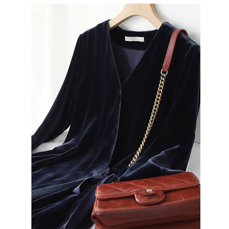 Robe enveloppante en velours élégant pour femmes Chic und Stil