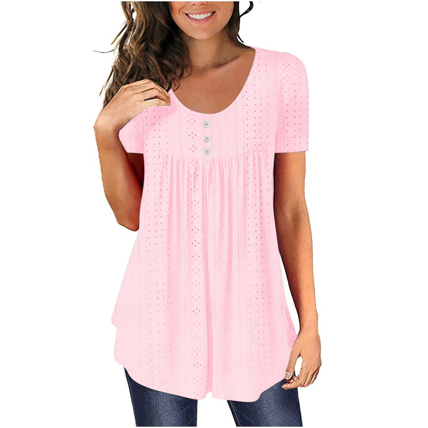 Chic and Stylish Women's Eyelet Tunic