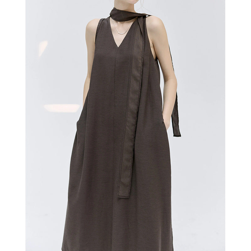 Robe Maxi Élégante pour Femme avec Détail de Liens Chic und Stil
