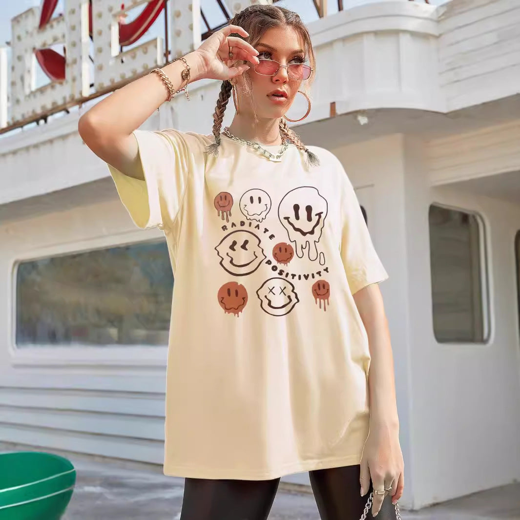 T-shirt oversize pour femmes avec impression graphique créative et coupe décontractée Chic und Stil