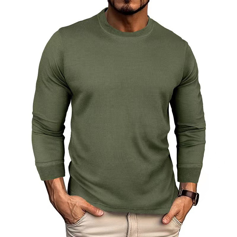 T-shirt à manches longues pour hommes en matériau ribbed respirant Chic und Stil