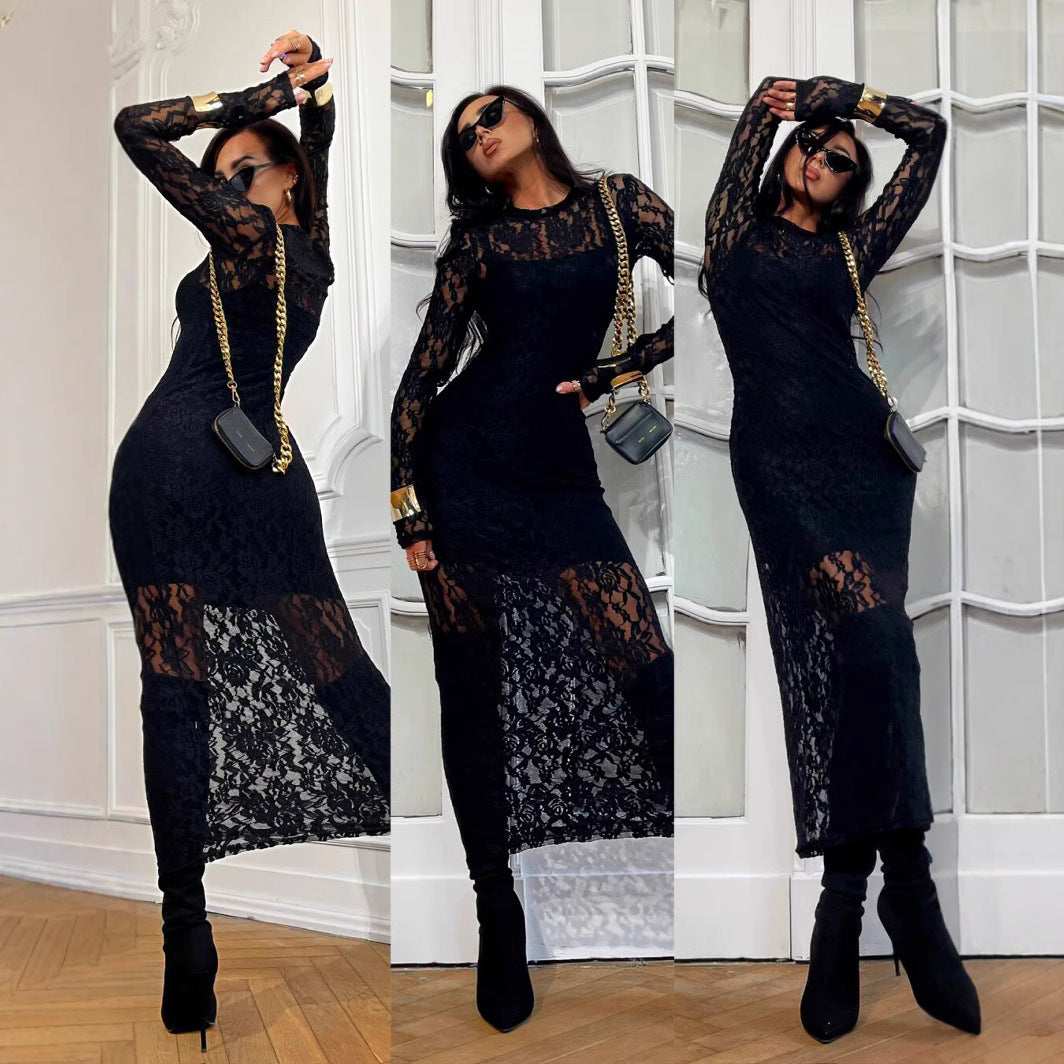 Robe midi élégante en dentelle Chic und Stil