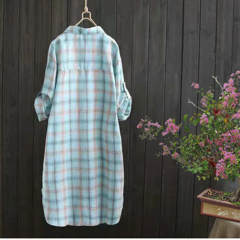 Blouse à boutons légère à carreaux Chic und Stil pour femmes