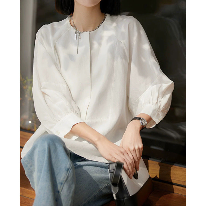 Blouse à manches bouffantes élégante pour femmes Chic und Stil 1750847267
