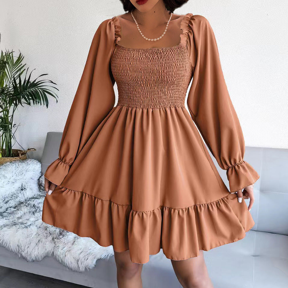 Robe volant pour femmes avec des manches bouffantes et taille élastique Chic und Stil