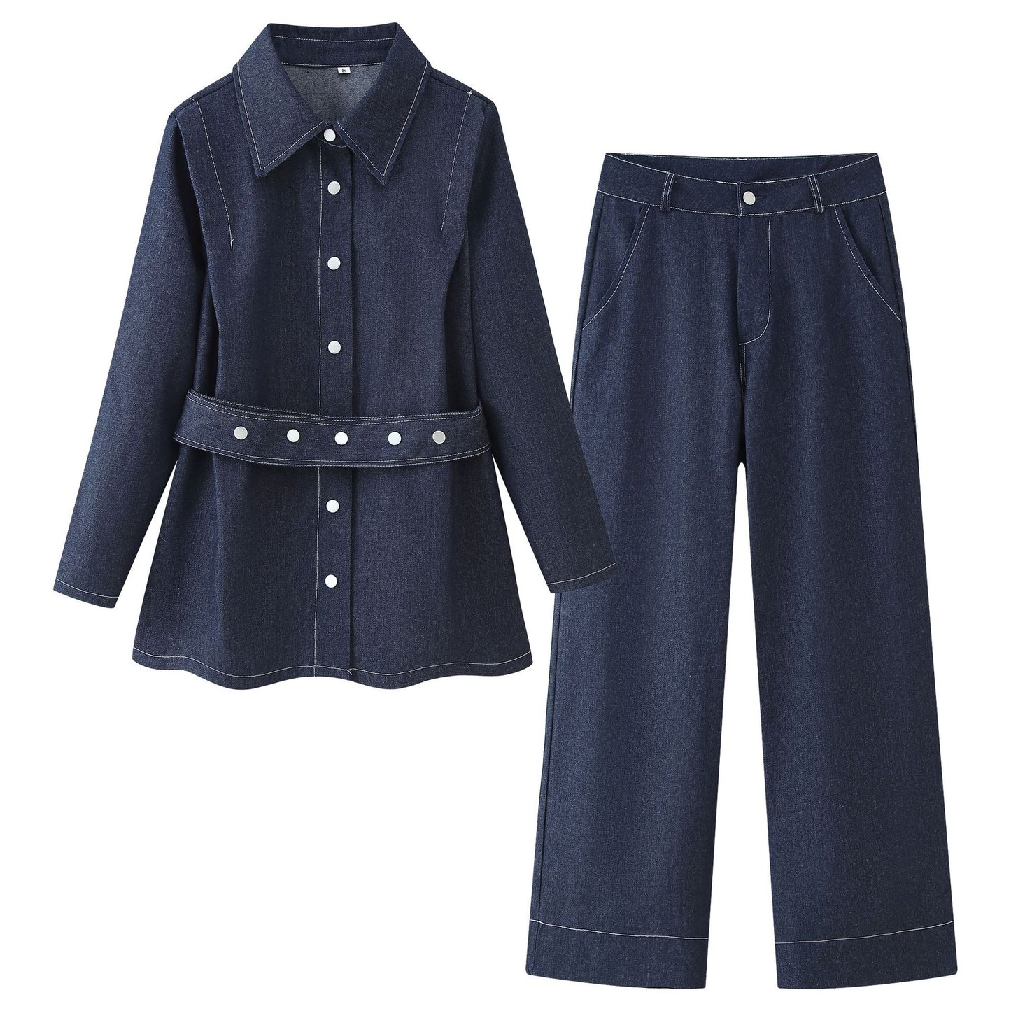 Chemisier en denim pour femmes avec boutons cintrés et coupe tendance Chic und Stil