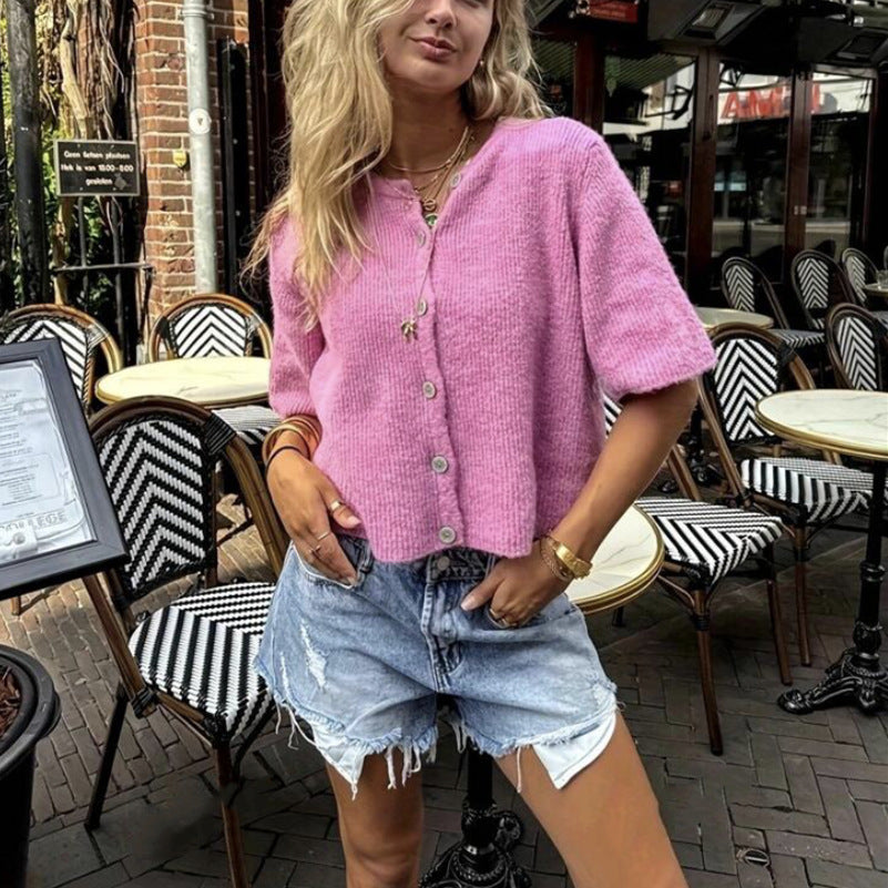 Chemise décontractée à manches courtes pour femmes Chic und Stil