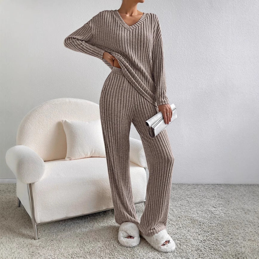 Costume en maille côtelée confortable pour femmes à coupe large Chic und Stil
