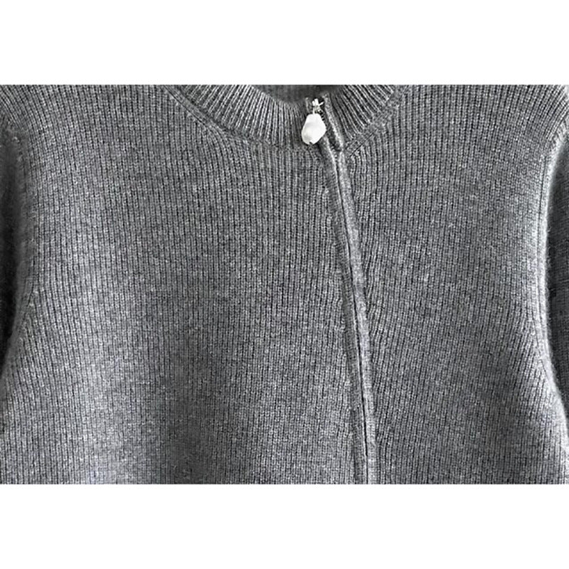 Pull en maille zippé à col haut pour femmes Chic und Stil