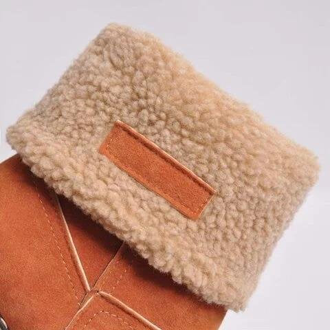Bottes d'hiver élégantes pour femmes avec col en laine Chic und Stil